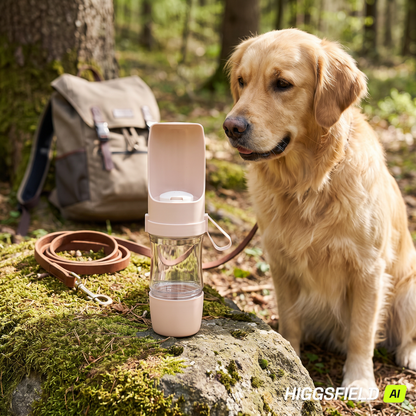 TrailBuddy Hydration Pro für Hunde – kompakte Reiseflasche mit Snackfach