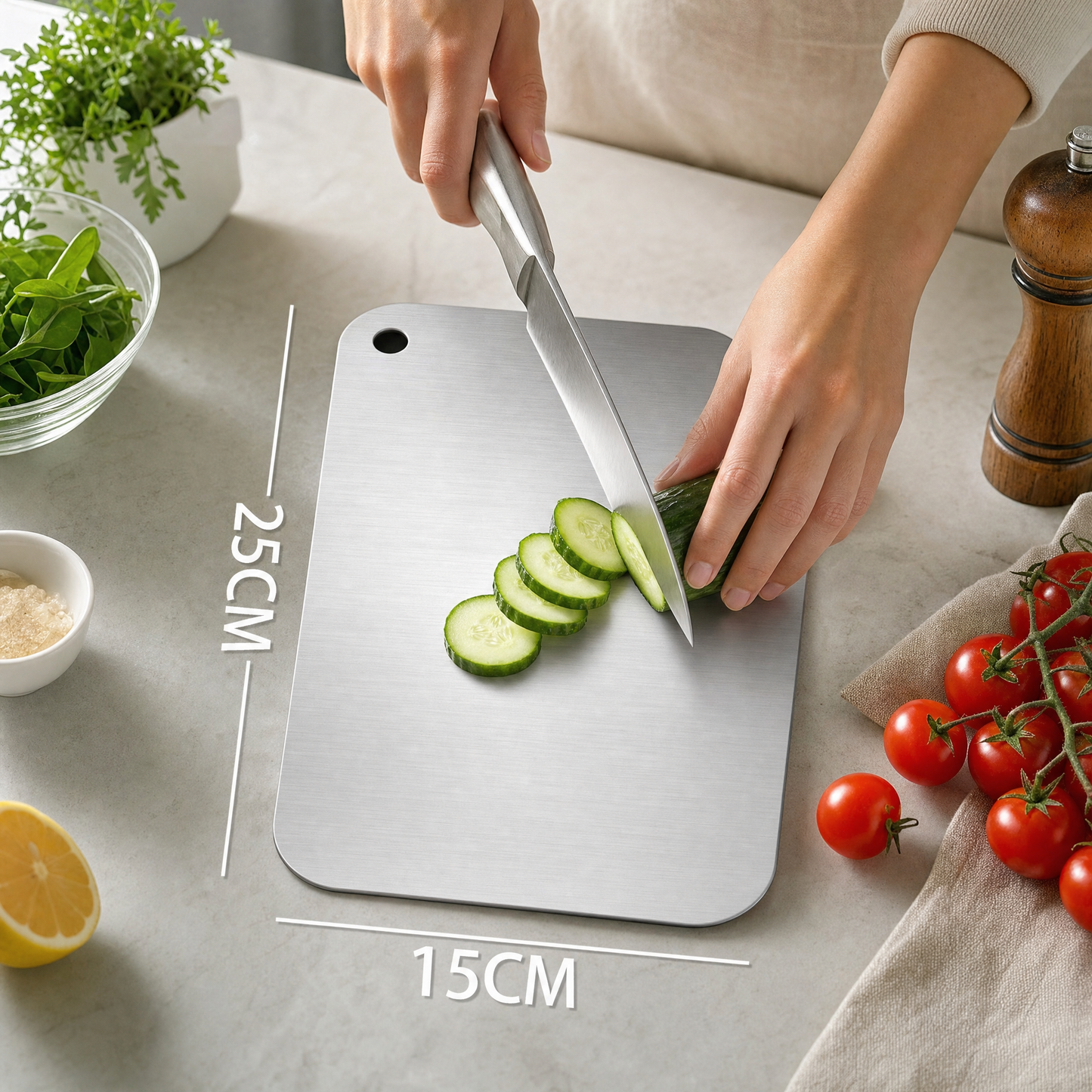 SteelChef – Schneide deine Lebensmittel, nicht dein Plastikbrett